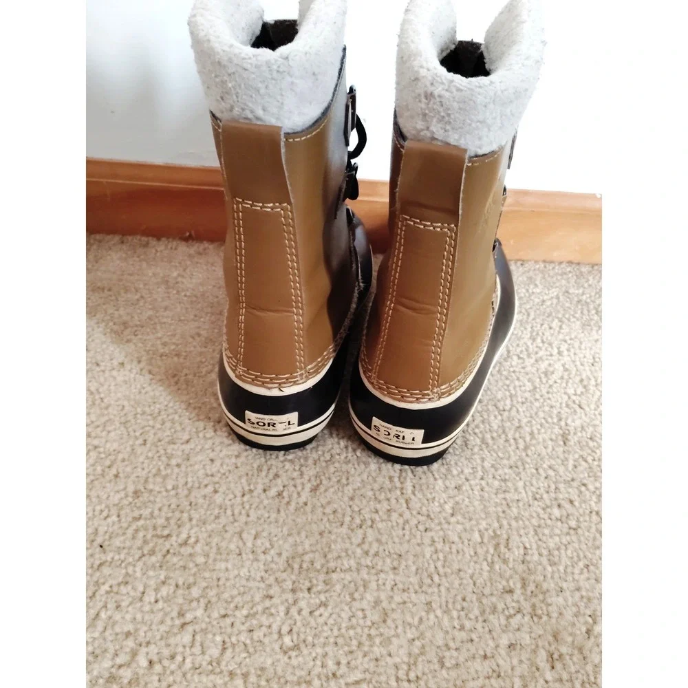 Sorel CARIBOU Youth 3 Fleece Lined Waterproof Hiking Carmel Leather Snow Boots